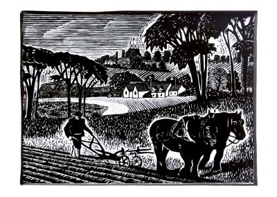 Farming-scene-Stoke-By-Nayland-Woodcut