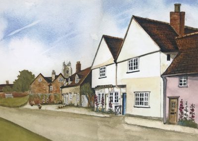 Stoke-By-Nayland-Village-Green-Watercolour